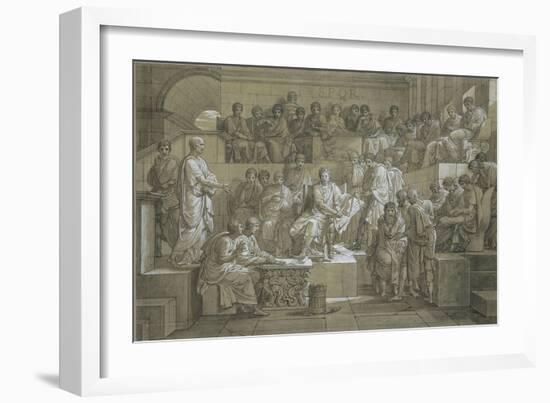 La sentence de Ligarius ou Cicéron plaidant devant César-Charles Meynier-Framed Giclee Print