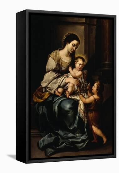 La Serrana Or, Madonna and Child with the Infant St. John-Bartolome Esteban Murillo-Framed Stretched Canvas