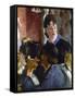 La serveuse de bocks-Edouard Manet-Framed Stretched Canvas