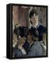 La serveuse de bocks-Edouard Manet-Framed Stretched Canvas