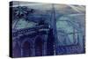 La sirène de Notre-Dame et les projecteurs sur Paris en 1918-Maurice Busset-Stretched Canvas