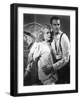 La Soif du Mal TOUCH OF EVIL by OrsonWelles with Charlton Heston and Janet Leigh, 1958 (b/w photo)-null-Framed Photo