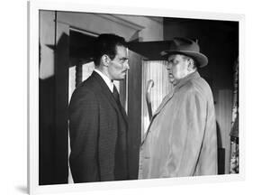 La Soif du Mal TOUCH OF EVIL by OrsonWelles with Charlton Heston and Orson Welles, 1958 (b/w photo)-null-Framed Photo