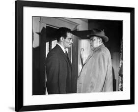 La Soif du Mal TOUCH OF EVIL by OrsonWelles with Charlton Heston and Orson Welles, 1958 (b/w photo)-null-Framed Photo