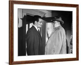 La Soif du Mal TOUCH OF EVIL by OrsonWelles with Charlton Heston and Orson Welles, 1958 (b/w photo)-null-Framed Photo