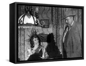 La Soif du Mal TOUCH OF EVIL by OrsonWelles with Marlene Dietrich and Orson Welles, 1958 (b/w photo-null-Framed Stretched Canvas