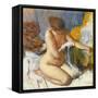 La Sortie Du Bain-Edgar Degas-Framed Stretched Canvas