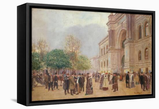 La Sortie du salon, au Palais de l'Industrie-Jean Béraud-Framed Stretched Canvas