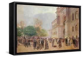 La Sortie du salon, au Palais de l'Industrie-Jean Béraud-Framed Stretched Canvas