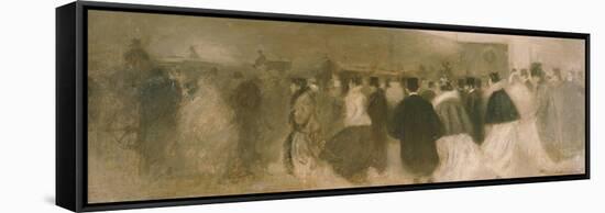 La Sortie Du Theatre-Eugene Carriere-Framed Stretched Canvas