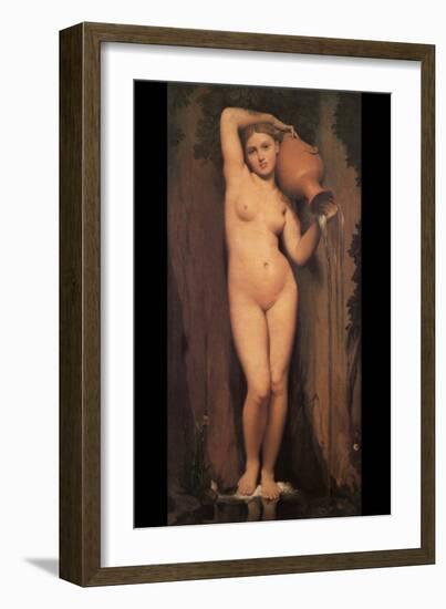 La Source; Nude with Pitcher-Jean-Auguste-Dominique Ingres-Framed Art Print