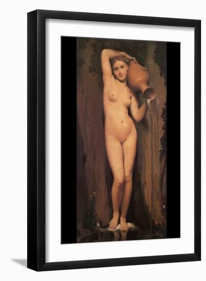 La Source; Nude with Pitcher-Jean-Auguste-Dominique Ingres-Framed Art Print