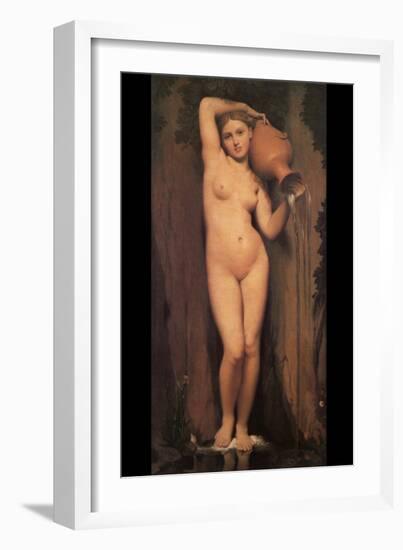 La Source; Nude with Pitcher-Jean-Auguste-Dominique Ingres-Framed Art Print