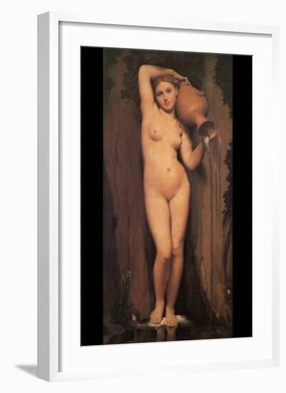 La Source; Nude with Pitcher-Jean-Auguste-Dominique Ingres-Framed Art Print