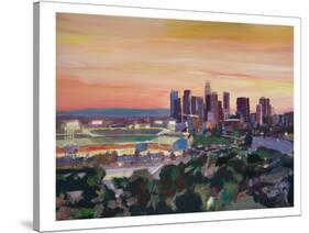 LA Stadium With Skyline At Dusk-M Bleichner-Stretched Canvas