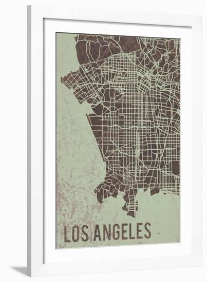 LA Street Map-Tom Frazier-Framed Giclee Print