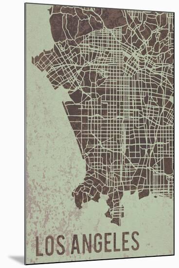 LA Street Map-Tom Frazier-Mounted Giclee Print