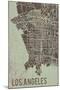 LA Street Map-Tom Frazier-Mounted Giclee Print