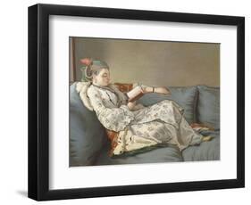 La Sultane Lisant', a Lady in Turkish Costume Reading on a Divan-Jean-Etienne Liotard-Framed Giclee Print