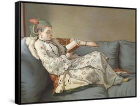 La Sultane Lisant', a Lady in Turkish Costume Reading on a Divan-Jean-Etienne Liotard-Framed Stretched Canvas