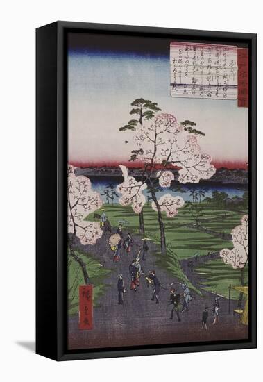 La Sumida et les cerisiers en fleurs-Ando Hiroshige-Framed Stretched Canvas