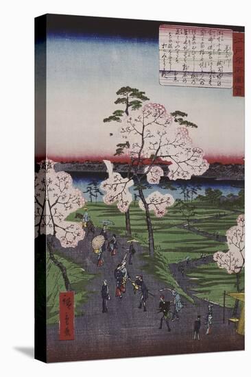 La Sumida et les cerisiers en fleurs-Ando Hiroshige-Stretched Canvas