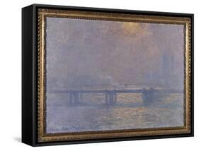 La Tamise à Charing-cross-Claude Monet-Framed Stretched Canvas