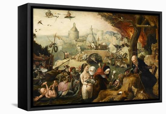 La tentation de saint Antoine-Pieter Huys-Framed Stretched Canvas