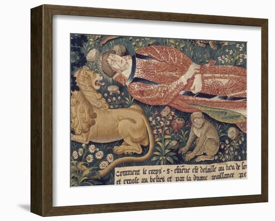 La tenture de Saint Etienne, pièce V : le martyre de saint Etienne-Colijn de Coter-Framed Giclee Print