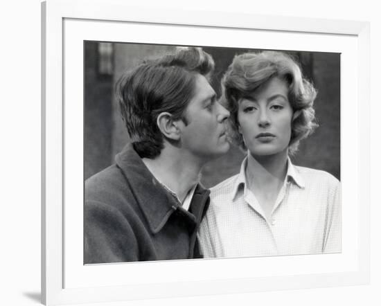 La Tete contre les murs by GeorgesFranju with Jean Pierre Mocky and Anouk Aimee, 1959 (b/w photo)-null-Framed Photo