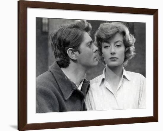 La Tete contre les murs by GeorgesFranju with Jean Pierre Mocky and Anouk Aimee, 1959 (b/w photo)-null-Framed Photo