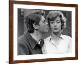 La Tete contre les murs by GeorgesFranju with Jean Pierre Mocky and Anouk Aimee, 1959 (b/w photo)-null-Framed Photo