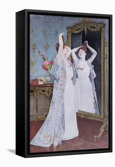 La Toilette, 1890-Auguste Toulmouche-Framed Stretched Canvas