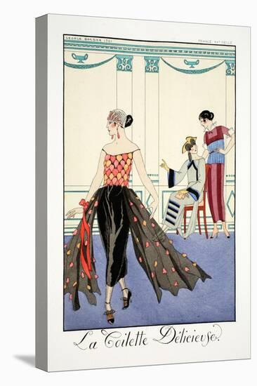 La Toilette Delicieuses, from 'Falbalas and Fanfreluches, Almanach des Mode-Georges Barbier-Stretched Canvas