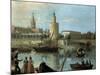 La Torre Del Oro Y La Catedral Desde Los Remedios-Manuel Barron y Carrillo-Mounted Giclee Print