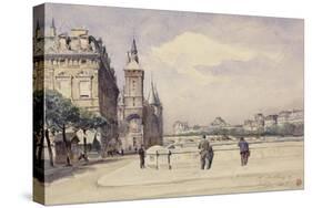 La Tour de l'Horloge vue du Pont Notre-Dame, 1892 Paris-Henri Alexandre Saffrey-Stretched Canvas