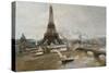 La Tour Eiffel et le Champ-de-Mars en janvier 1889 - les travaux de l'Exposition universelle-Paul-Louis Delance-Stretched Canvas
