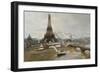 La Tour Eiffel et le Champ-de-Mars en janvier 1889 - les travaux de l'Exposition universelle-Paul-Louis Delance-Framed Giclee Print