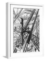 La Tour Eiffel : vue d'ensemble d'une des grues de montage n°2-null-Framed Giclee Print