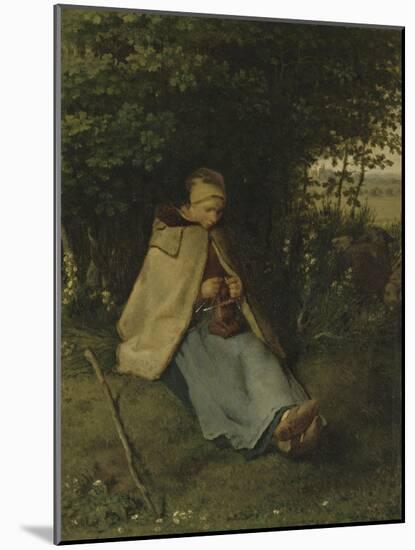 La tricoteuse-Jean-François Millet-Mounted Giclee Print