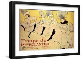 La Troupe de Mademoiselle Eglantine-Henri de Toulouse-Lautrec-Framed Art Print