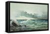 La Vague-Gustave Courbet-Framed Stretched Canvas