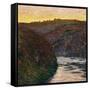 La Vallée de la Creuse, soleil couchant-Claude Monet-Framed Stretched Canvas