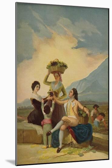 'La Vendimia', (The Grape Harvest or Autumn), 1786, (c1934)-Francisco Goya-Mounted Giclee Print