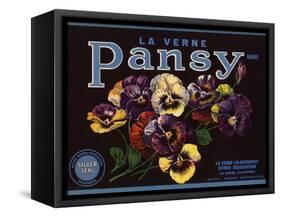 La Verne Pansy Brand - La Verne, California - Citrus Crate Label-Lantern Press-Framed Stretched Canvas