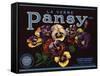 La Verne Pansy Brand - La Verne, California - Citrus Crate Label-Lantern Press-Framed Stretched Canvas