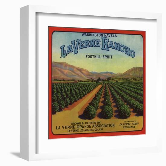 La Verne Rancho Brand - La Verne, California - Citrus Crate Label-Lantern Press-Framed Art Print