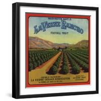 La Verne Rancho Brand - La Verne, California - Citrus Crate Label-Lantern Press-Framed Art Print