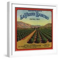 La Verne Rancho Brand - La Verne, California - Citrus Crate Label-Lantern Press-Framed Art Print
