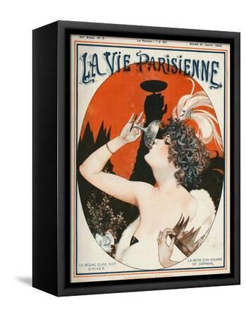 1922 La Vie Parisienne Girl Car French France Travel Advertisement Poster Print 